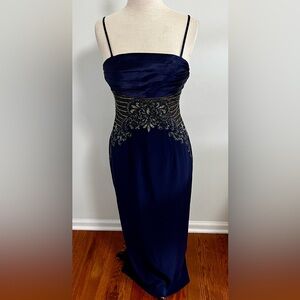 B’Zar Beaded Cocktail Long Dress Gown